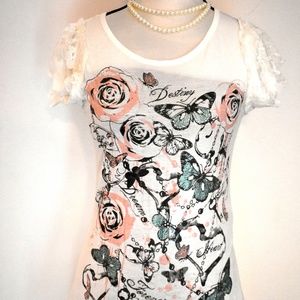 Miss E-Vie Kids Butterfly Top Size 14-15